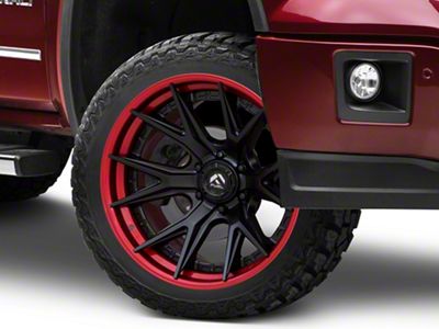 Fuel Wheels Fusion Forged Catalyst Matte Black with Candy Red Lip 6-Lug Wheel; 22x10; -18mm Offset (14-18 Sierra 1500)