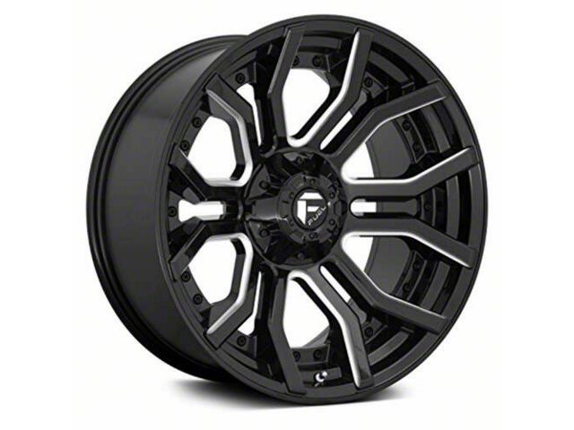Fuel Wheels Rage Gloss Black Milled 6-Lug Wheel; 24x12; -44mm Offset (14-18 Sierra 1500)