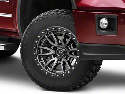 Fuel Wheels Rebel Matte Gunmetal with Black Bead Ring 6-Lug Wheel; 17x9; 1mm Offset (14-18 Sierra 1500)