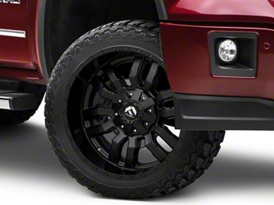 Fuel Wheels Sledge Matte Black with Gloss Black Lip 6-Lug Wheel; 22x12; -45mm Offset (14-18 Sierra 1500)
