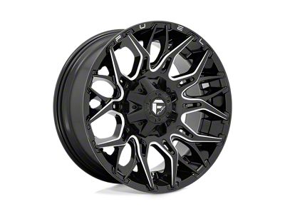 Fuel Wheels Twitch Glossy Black Milled 6-Lug Wheel; 22x12; -44mm Offset (14-18 Sierra 1500)