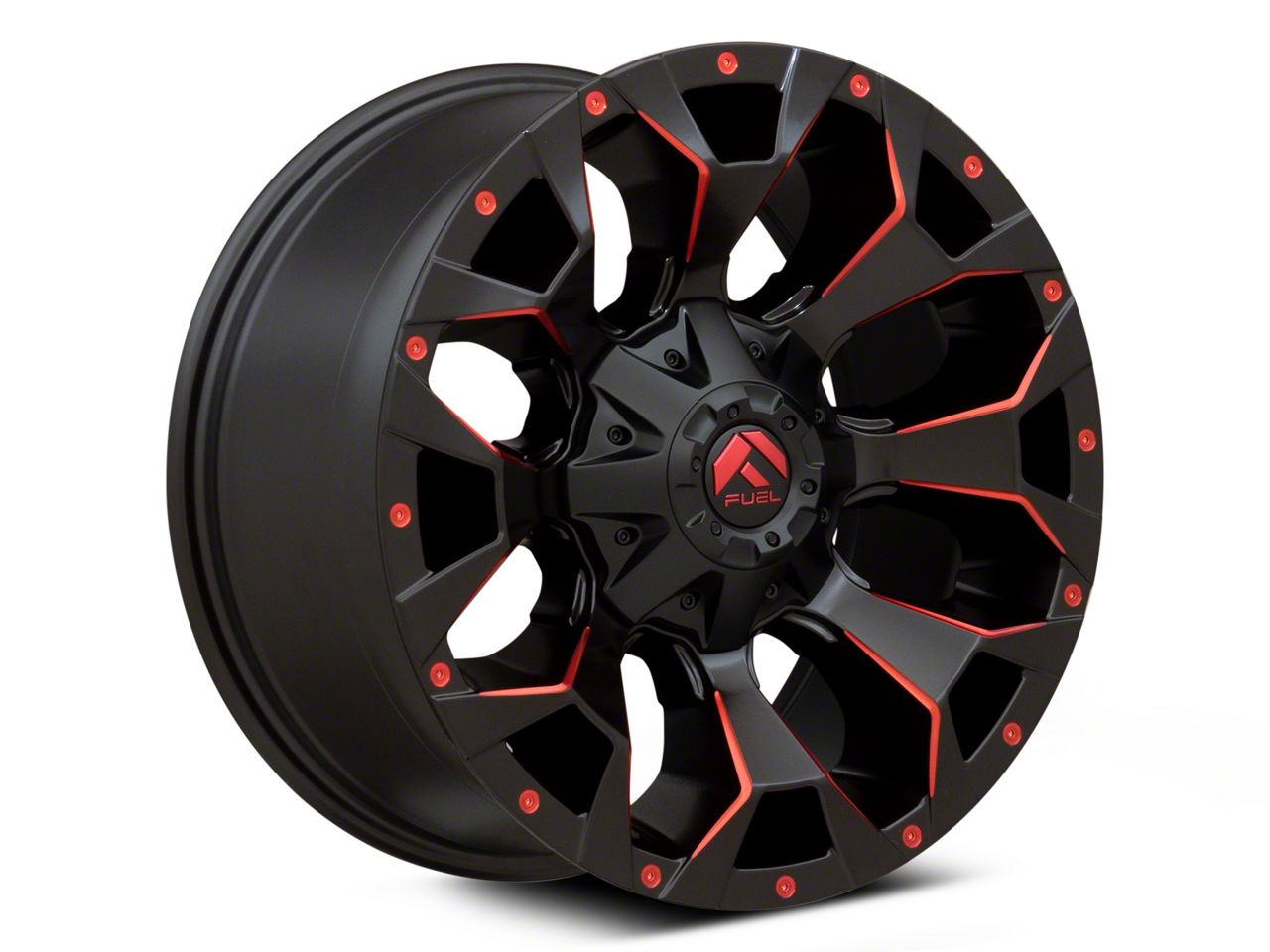 Fuel Wheels Silverado 1500 Assault Matte Black Red Milled 6-Lug 
