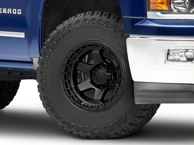 Fuel Wheels Block Matte Black with Black Ring 6-Lug Wheel; 17x9; -12mm Offset (14-18 Silverado 1500)