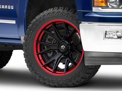 Fuel Wheels Fusion Forged Catalyst Matte Black with Candy Red Lip 6-Lug Wheel; 22x12; -44mm Offset (14-18 Silverado 1500)