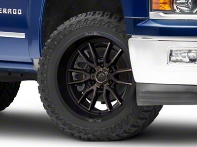 Fuel Wheels Clash Matte Black Double Dark Tint 6-Lug Wheel; 24x12; -44mm Offset (14-18 Silverado 1500)