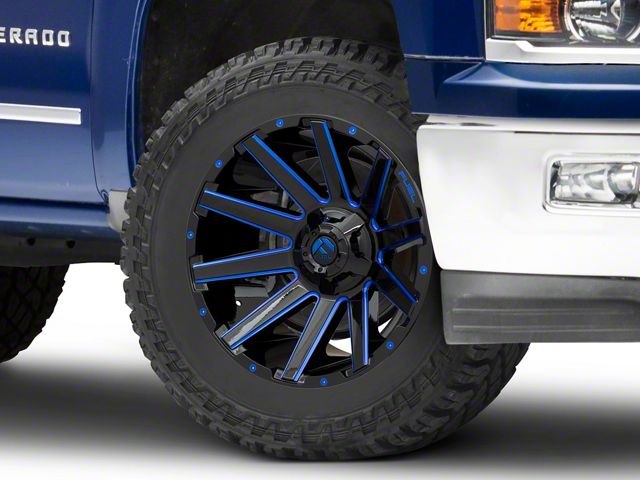 Fuel Wheels Contra Gloss Black with Blue Tinted Clear 6-Lug Wheel; 20x9; 20mm Offset (14-18 Silverado 1500)