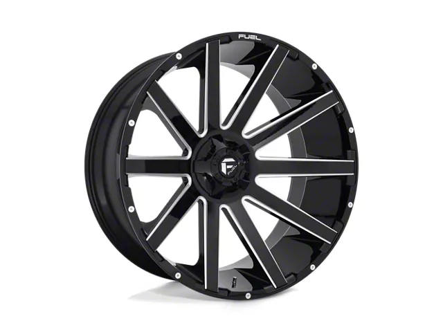 Fuel Wheels Contra Gloss Black Milled 6-Lug Wheel; 26x12; -44mm Offset (14-18 Silverado 1500)