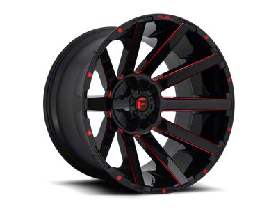 Fuel Wheels Contra Gloss Black Red Tinted Clear 6-Lug Wheel; 24x12; -44mm Offset (14-18 Silverado 1500)