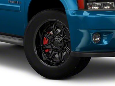 Fuel Wheels Darkstar Matte Black with Gloss Black Lip 6-Lug Wheel; 22x10; -18mm Offset (14-18 Silverado 1500)