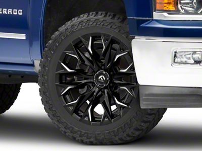 Fuel Wheels Flame Gloss Black Milled 6-Lug Wheel; 22x12; -44mm Offset (14-18 Silverado 1500)