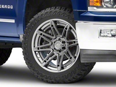 Fuel Wheels Fusion Forged Brawl Platinum with Chrome Lip 6-Lug Wheel; 22x10; -18mm Offset (14-18 Silverado 1500)