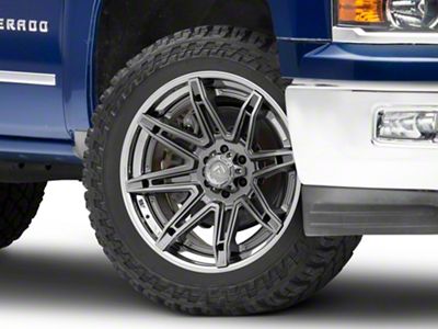 Fuel Wheels Fusion Forged Brawl Platinum with Chrome Lip 6-Lug Wheel; 24x12; -44mm Offset (14-18 Silverado 1500)