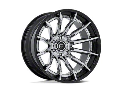 Fuel Wheels Fusion Forged Burn Chrome with Gloss Black Lip 6-Lug Wheel; 24x12; -44mm Offset (14-18 Silverado 1500)