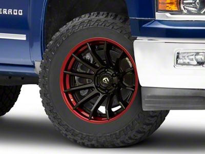 Fuel Wheels Fusion Forged Burn Matte Black with Candy Red Lip 6-Lug Wheel; 20x10; -18mm Offset (14-18 Silverado 1500)