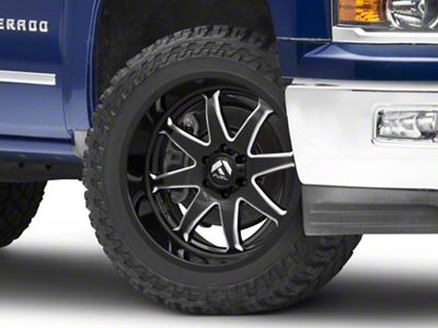 Fuel Wheels Hammer Gloss Black Milled 6-Lug Wheel; 22x12; -44mm Offset (14-18 Silverado 1500)