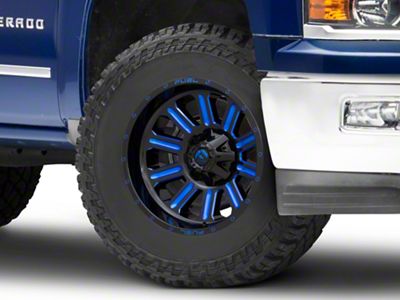 Fuel Wheels Hardline Gloss Black with Blue Tinted Clear 6-Lug Wheel; 18x9; -12mm Offset (14-18 Silverado 1500)