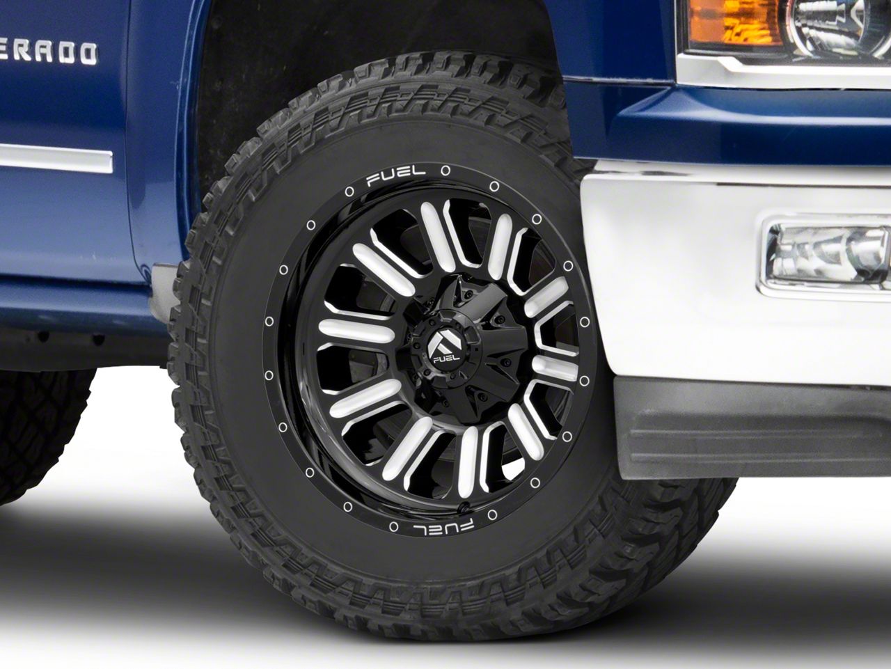 Fuel Wheels Silverado 1500 Hardline Gloss Black Milled 6Lug Wheel; 20x9; 1mm Offset