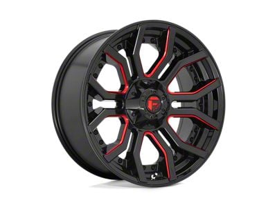 Fuel Wheels Rage Gloss Black with Red Tinted Clear 6-Lug Wheel; 22x10; -18mm Offset (14-18 Silverado 1500)