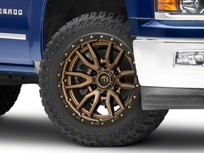 Fuel Wheels Rebel Matte Bronze with Black Bead Ring 6-Lug Wheel; 22x9; 20mm Offset (14-18 Silverado 1500)