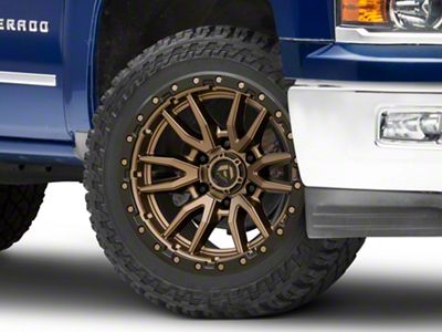 Fuel Wheels Rebel Matte Bronze with Black Bead Ring 6-Lug Wheel; 22x10; -13mm Offset (14-18 Silverado 1500)