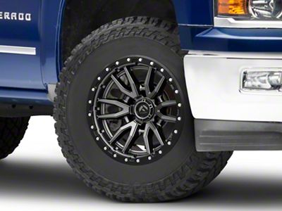 Fuel Wheels Rebel Matte Gunmetal with Black Bead Ring 6-Lug Wheel; 18x9; -12mm Offset (14-18 Silverado 1500)