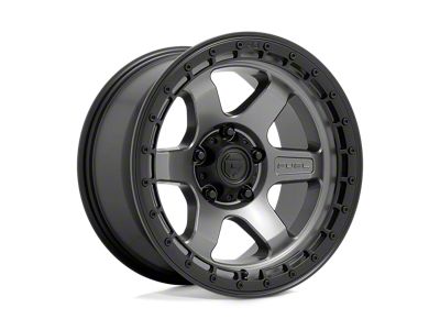 Fuel Wheels Block Matte Gunmetal with Black Ring 6-Lug Wheel; 18x9; 20mm Offset (15-20 F-150)