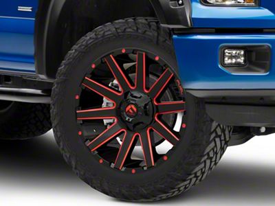 Fuel Wheels Contra Gloss Black with Red Tinted Clear 6-Lug Wheel; 22x12; -43mm Offset (15-20 F-150)