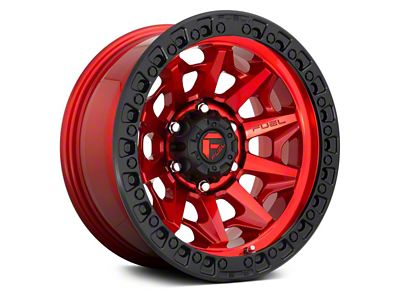 Fuel Wheels Covert Candy Red with Black Bead Ring 6-Lug Wheel; 20x10; -18mm Offset (15-20 F-150)