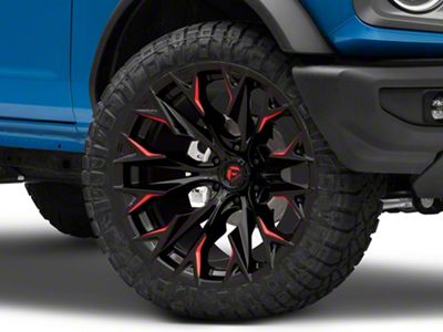 Fuel Wheels Flame Gloss Black Milled with Candy Red 6-Lug Wheel; 22x12; -44mm Offset (15-20 F-150)