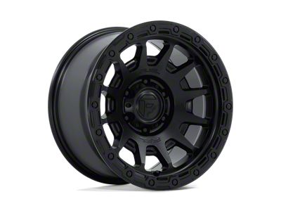 Fuel Wheels Fortress Matte Black with Gloss Black Lip 6-Lug Wheel; 17x8.5; 25mm Offset (15-20 F-150)