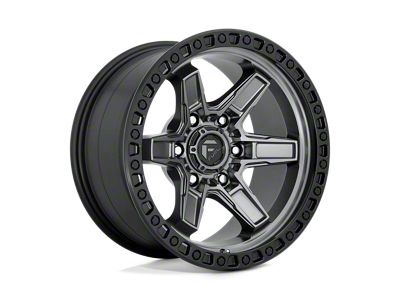 Fuel Wheels Kicker Matte Gunmetal with Black Bead Ring 6-Lug Wheel; 20x10; -18mm Offset (15-20 F-150)