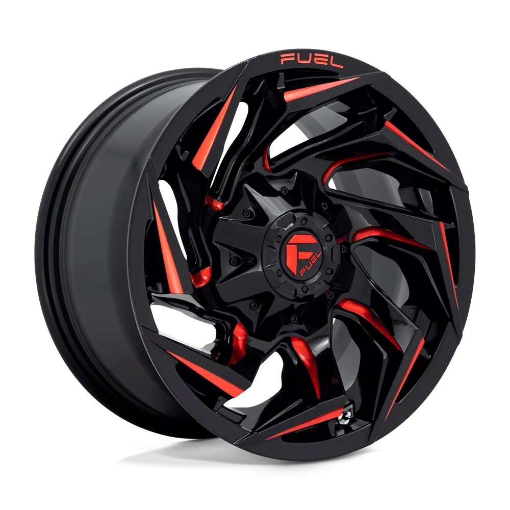 Fuel Wheels Reaction Gloss Black Milled with Red Tint 6-Lug Wheel; 17×9; -12mm Offset (15-20 F-150)