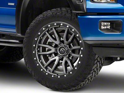 Fuel Wheels Rebel Matte Gunmetal with Black Bead Ring 6-Lug Wheel; 22x10; -13mm Offset (15-20 F-150)
