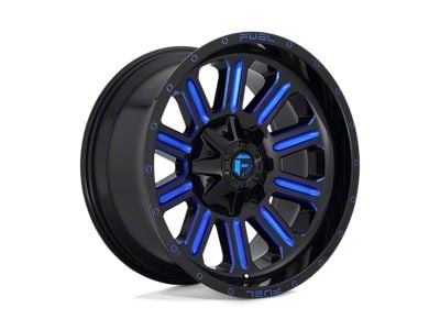 Fuel Wheels Hardline Gloss Black with Blue Tinted Clear 8-Lug Wheel; 20x9; 1mm Offset (15-19 Sierra 2500 HD)