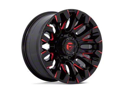 Fuel Wheels Quake Gloss Black Milled with Red Tint 8-Lug Wheel; 18x9; 1mm Offset (15-19 Sierra 2500 HD)