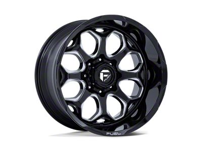 Fuel Wheels Scepter Gloss Black Milled 8-Lug Wheel; 22x10; -18mm Offset (15-19 Sierra 2500 HD)