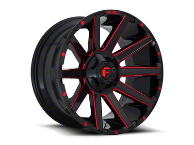 Fuel Wheels Contra Gloss Black with Red Tint Clear 8-Lug Wheel; 20x9; 1mm Offset (15-19 Sierra 3500 HD SRW)
