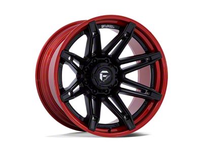 Fuel Wheels Fusion Forged Brawl Matte Black with Candy Red Lip 8-Lug Wheel; 22x12; -44mm Offset (15-19 Sierra 3500 HD SRW)
