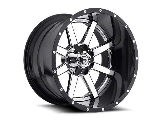 Fuel Wheels Maverick Chrome with Gloss Black Lip 8-Lug Wheel; 22x14; -70mm Offset (15-19 Sierra 3500 HD SRW)
