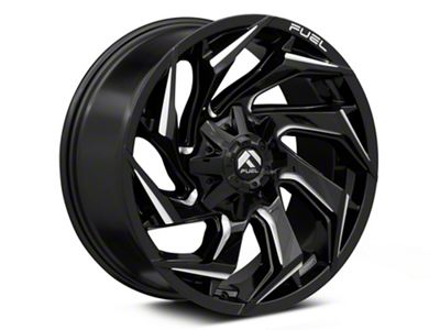 Fuel Wheels Reaction Gloss Black Milled 8-Lug Wheel; 20x9; 1mm Offset (15-19 Sierra 3500 HD SRW)