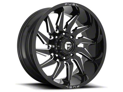 Fuel Wheels Saber Gloss Black Milled 8-Lug Wheel; 20x9; 1mm Offset (15-19 Sierra 3500 HD SRW)