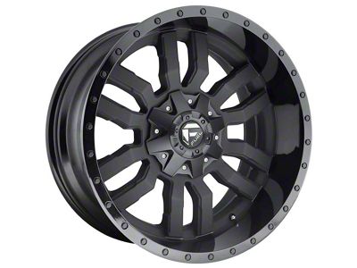 Fuel Wheels Sledge Matte Black with Gloss Black Lip 8-Lug Wheel; 18x9; 20mm Offset (15-19 Sierra 3500 HD SRW)