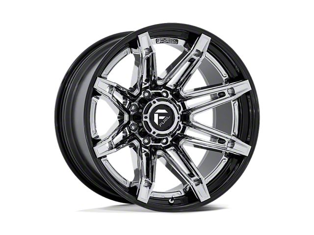Fuel Wheels Fusion Forged Brawl Chrome with Gloss Black Lip 8-Lug Wheel; 22x10; -18mm Offset (15-19 Silverado 2500 HD)