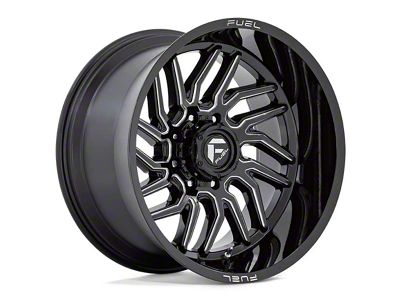 Fuel Wheels Hurricane Gloss Black Milled 8-Lug Wheel; 22x12; -44mm Offset (15-19 Silverado 2500 HD)