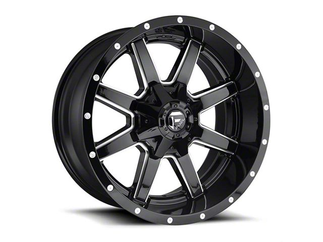 Fuel Wheels Maverick Gloss Black Milled 8-Lug Wheel; 22x10; 10mm Offset (15-19 Silverado 2500 HD)