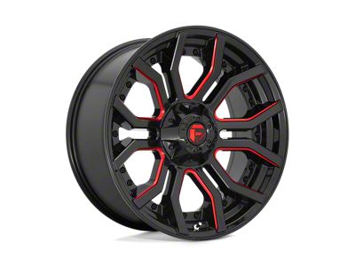 Fuel Wheels Rage Gloss Black with Red Tinted Clear 8-Lug Wheel; 22x10; -18mm Offset (15-19 Silverado 2500 HD)