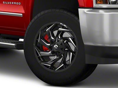 Fuel Wheels Reaction Gloss Black Milled 8-Lug Wheel; 20x9; 1mm Offset (15-19 Silverado 2500 HD)