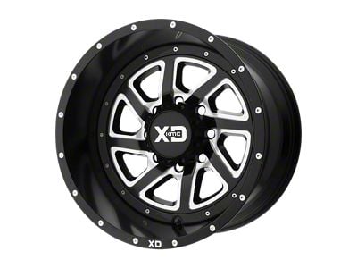 Fuel Wheels Scepter Gloss Black Milled 8-Lug Wheel; 22x12; -44mm Offset (15-19 Silverado 2500 HD)