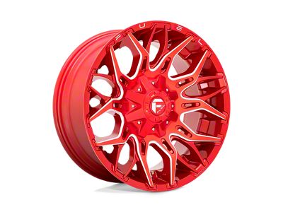 Fuel Wheels Twitch Candy Red Milled 8-Lug Wheel; 22x12; -44mm Offset (15-19 Silverado 2500 HD)