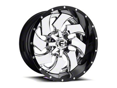 Fuel Wheels Cleaver Chrome with Gloss Black Lip 8-Lug Wheel; 20x9; 20mm Offset (15-19 Silverado 3500 HD SRW)